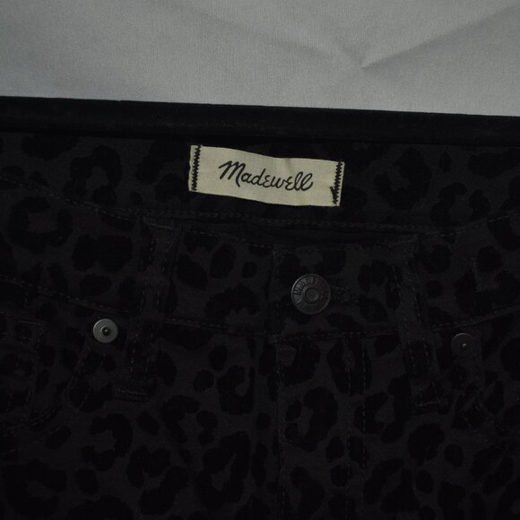 Madewell Size 26 Black Jeans Cheetah Print - Picture 2 of 8